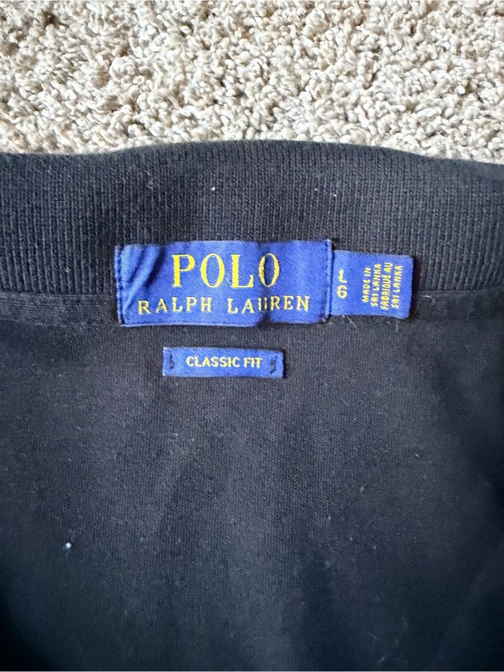 Ralph Lauren Black Polo with Red Pony Logo